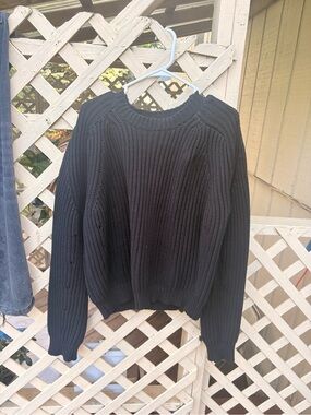 Ktwo studios Classic Black Ribbed Knit Sweater